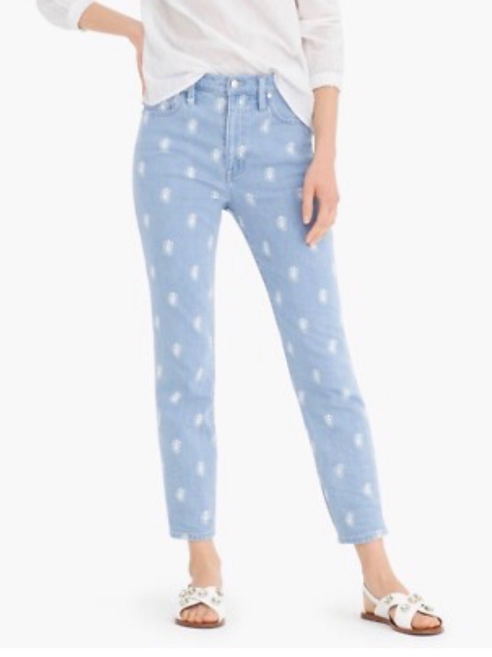 J Crew Point Sur Hightower straight paisley print light wash 27
